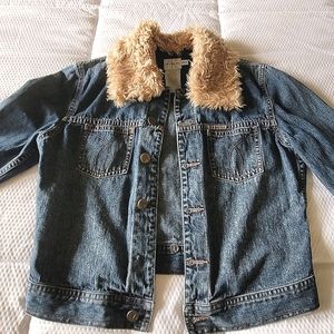 Calvin Klein Ladies' Jean/Denim Jacket with removable fur collar